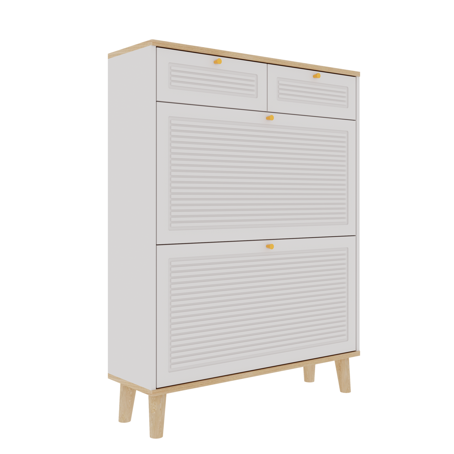 Shoe Cabinet With 2 Flip-Up Doors and 2 Drawers