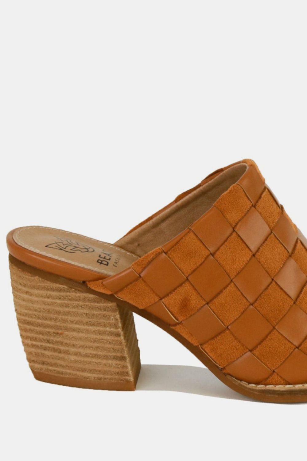 Checkerboard Block Heel Mule Shoes