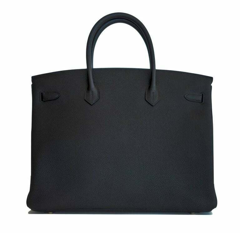 Hermes Black 40cm Birkin Togo Gold Hardware Bag