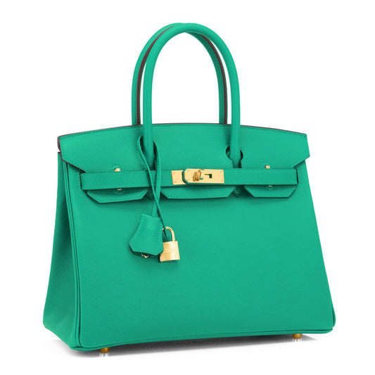Hermes Birkin 30cm Vert Jade Birkin Green Epsom Gold Hardware Bag Z Stamp, 2021