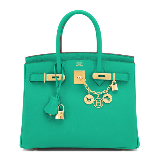 Hermes Birkin 30cm Vert Jade Birkin Green Epsom Gold Hardware Bag Z Stamp, 2021