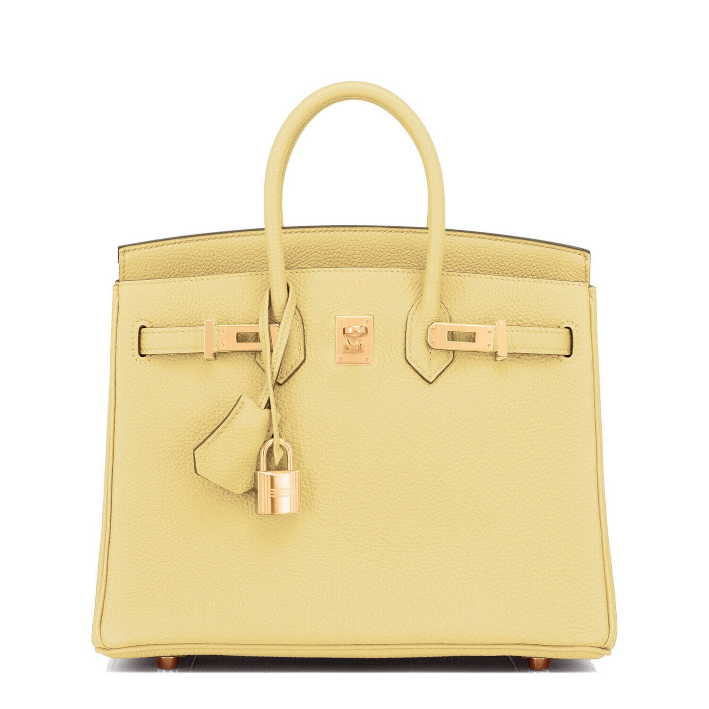 Hermes Birkin 25 Jaune Poussin Togo Yellow Gold Hardware Bag Z Stamp, 2021