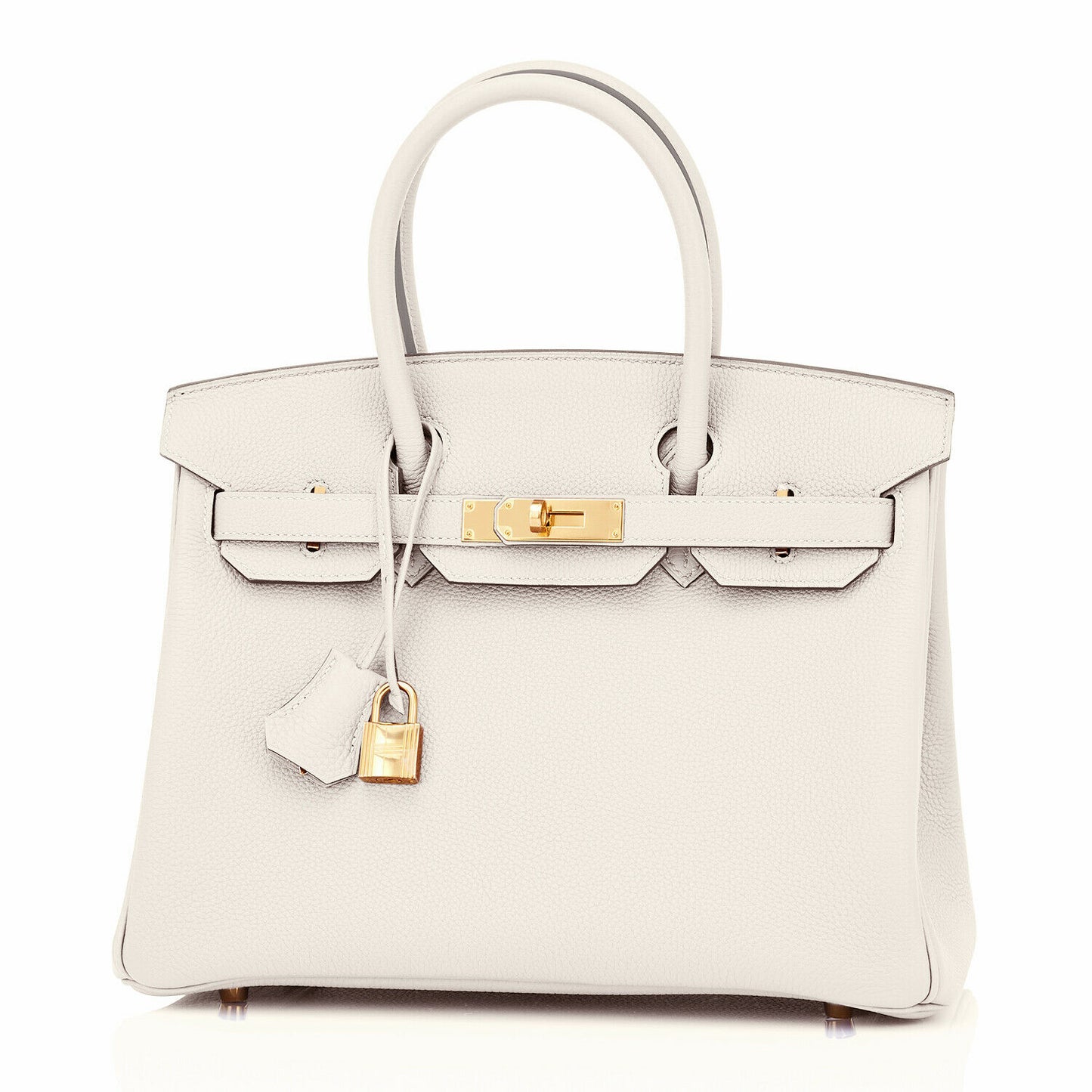 Hermes Craie Birkin 30cm Togo Gold Hardware Chalk Off White Bag Z Stamp, 2021