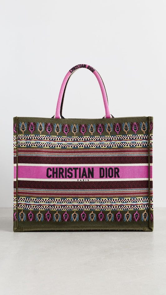 Women's Pre-Loved Christian Dior Book Tote Bag, Embroidery