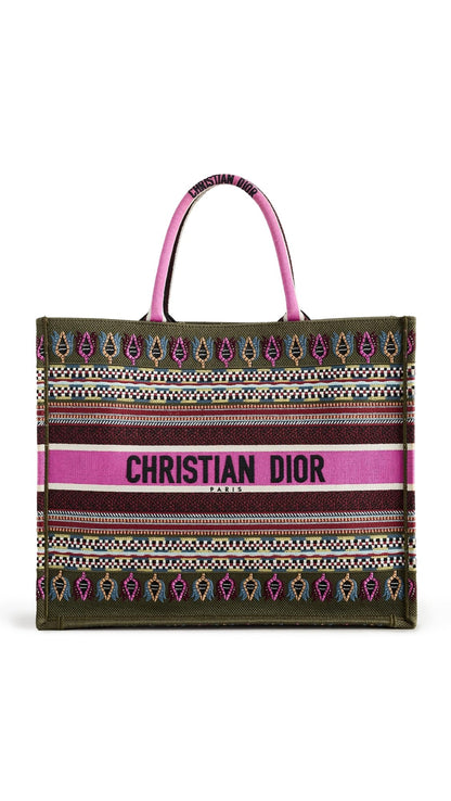 Women's Pre-Loved Christian Dior Book Tote Bag, Embroidery