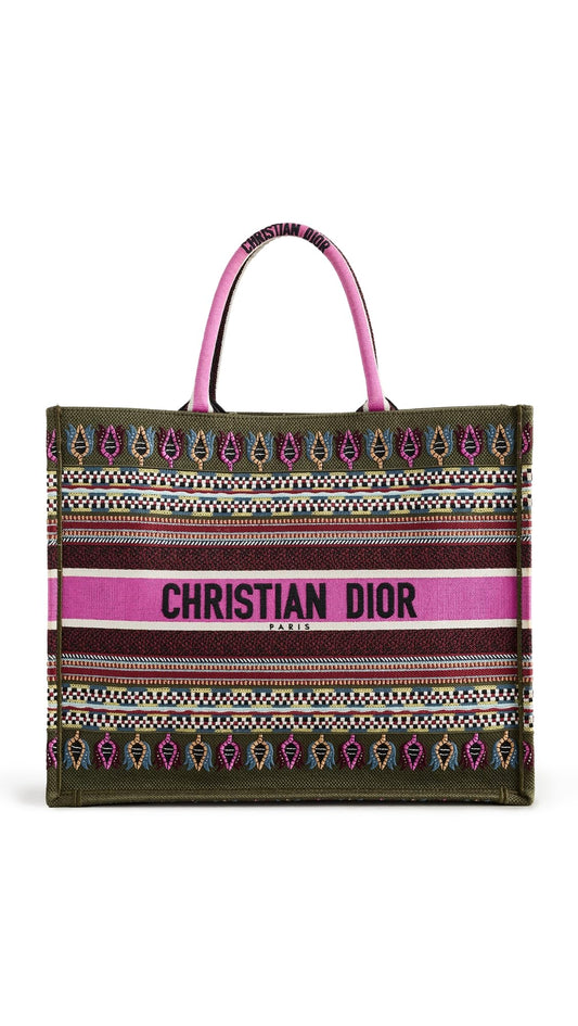 Women's Pre-Loved Christian Dior Book Tote Bag, Embroidery
